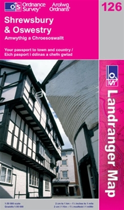 OS Landranger Map 126 Shrewsbury & Oswestry