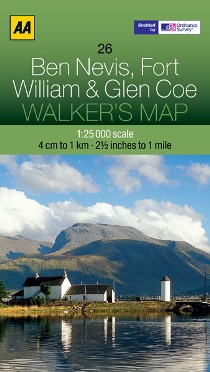 AA Walker's Map - Ben Nevis, Fort William & Glen Coe
