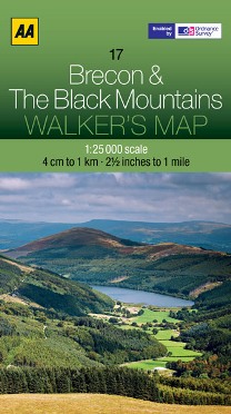 AA Walker's Map - Brecon & The Black Mountains