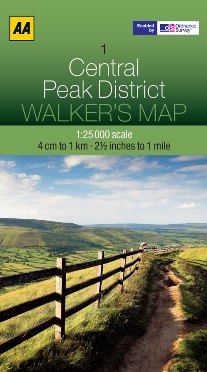 AA Walker's Map - Central Peak District