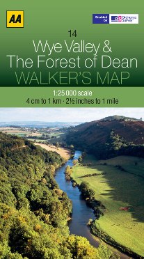 AA Walker's Map - Wye Valley & The Forest of Dean