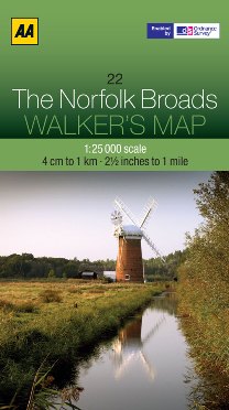 AA Walker's Map - The Norfolk Broads