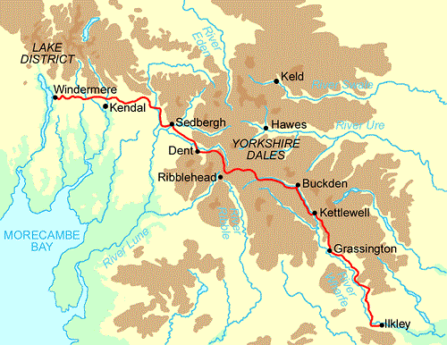 walking-books.com :: Walk with us in.... :: Yorkshire :: Dales Way - Harvey Map XT 40