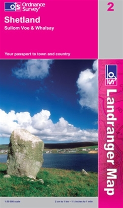 OS Landranger Map 2 Shetland - Sullom Voe & Whalsay