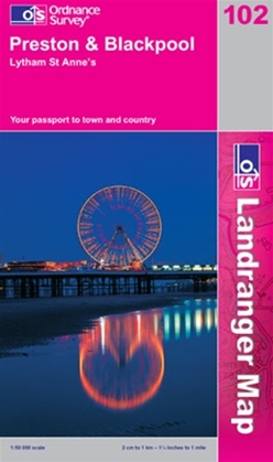 OS Landranger Map 102 Preston & Blackpool