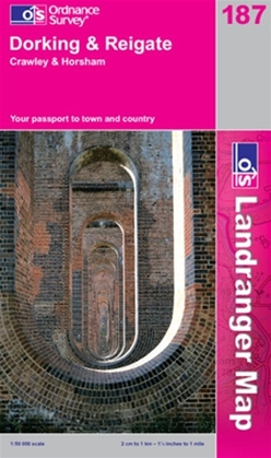 OS Landranger Map 187 Dorking & Reigate