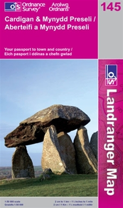 OS Landranger Map 145 Cardigan & Mynydd Preseli