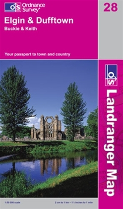 OS Landranger Map 28 Elgin & Dufftown