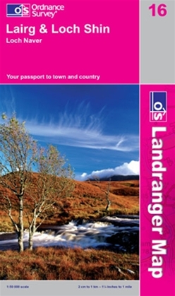 OS Landranger Map 16 Lairg & Loch Shin
