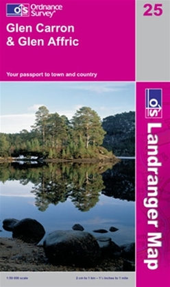 OS Landranger Map 25 Glen Carron & Glen Affric