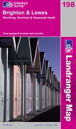 OS Landranger Map 198 Brighton & Lewes