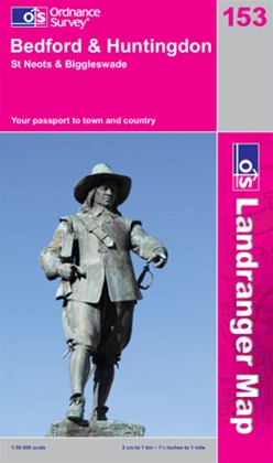 OS Landranger Map 153 Bedford & Huntingdon