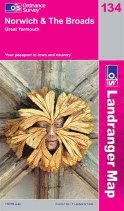 OS Landranger Map 134 Norwich & The Broads