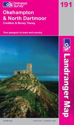 OS Landranger Map 191 Okehampton & North Dartmoor