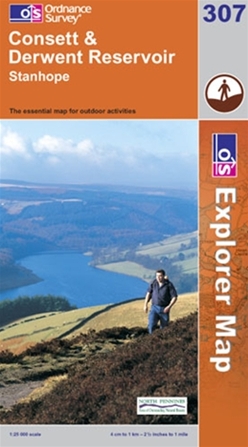 OS Explorer Map 307 Consett & Derwent Reservoir