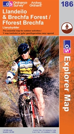 OS Explorer Map 186 Llandeilo & Brechfa Forest