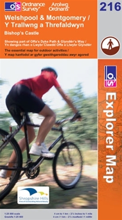 OS Explorer Map 216 Welshpool & Montgomery