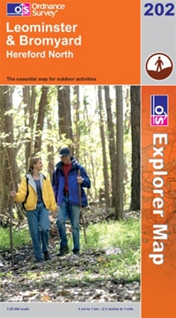OS Explorer Map 202 Leominster & Bromyard