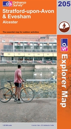OS Explorer Map 205 Stratford-upon-Avon & Evesham