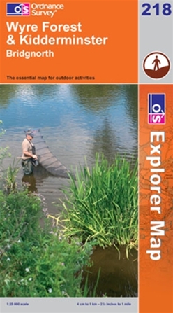 OS Explorer Map 218 Kidderminster & Wyre Forest