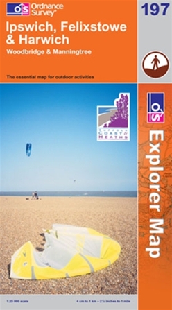 OS Explorer Map 197 Ipswich, Felixstowe & Harwich