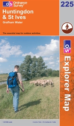 OS Explorer Map 225 Huntingdon & St Ives
