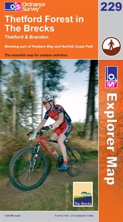 OS Explorer Map 229 Thetford Forest in The Brecks