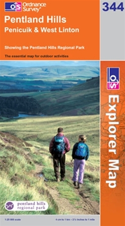 OS Explorer Map 344 Pentland Hills
