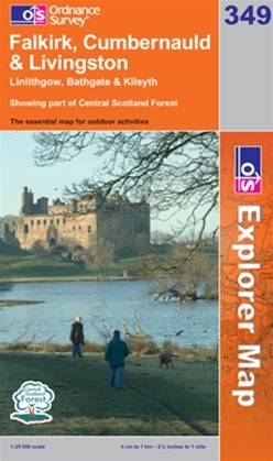 OS Explorer Map 349 Falkirk, Cumbernauld & Livingston