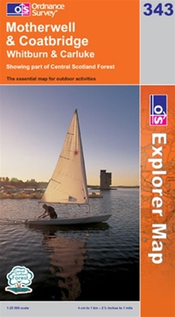OS Explorer Map 343 Motherwell & Coatbridge