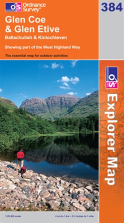 OS Explorer Map 384 Glen Coe & Glen Etive
