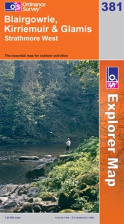 OS Explorer Map 381 Blairgowrie, Kirriemuir & Glamis