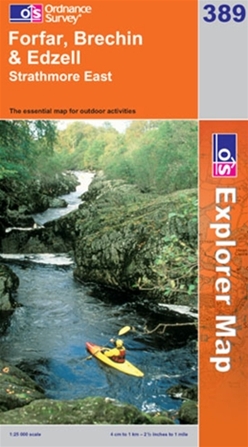 OS Explorer Map 389 Forfar, Brechin & Edzell