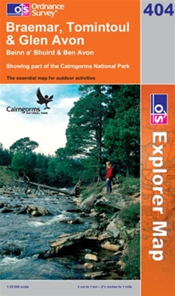 OS Explorer Map 404 Braemar, Tomintoul & Glen Avon