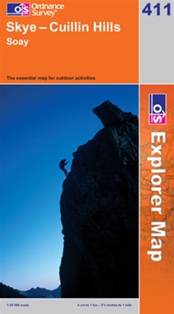 OS Explorer Map 411 Skye - Cuillin Hills