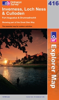 OS Explorer Map 416 Inverness, Loch Ness & Culloden 