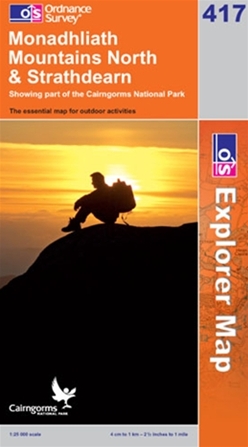 OS Explorer Map 417 Monadhliath Mountains North & Strathdearn