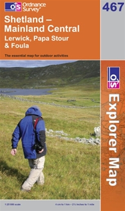 OS Explorer Map 467 Shetland - Mainland Central