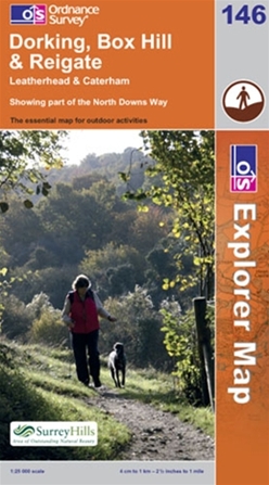 OS Explorer Map 146 Dorking, Box Hill & Reigate