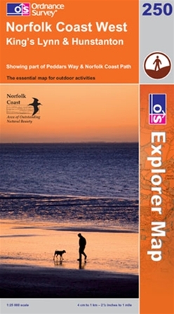 OS Explorer Map 250 Norfolk Coast West