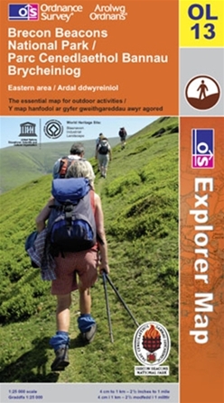 OS Explorer Map OL 13 Brecon Beacons National Park Eastern area