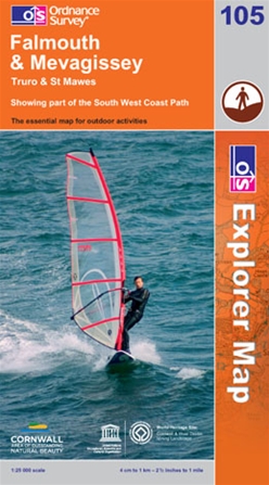 OS Explorer Map 105 Falmouth & Mevagissey