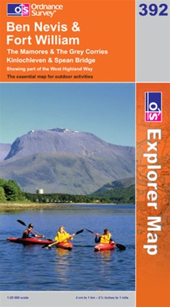 Ben Nevis OS Explorer Map 392 By Ordnance Survey Sheet Map, Folded Book