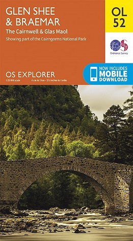 OS Explorer Map OL 52 Glen Shee & Braemar