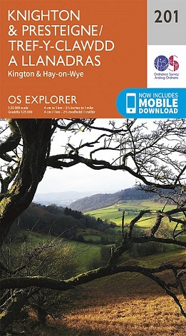 OS Explorer Map 201 Knighton & Presteigne