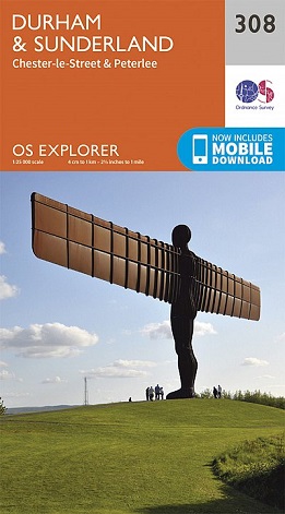 OS Explorer Map 308 Durham & Sunderland