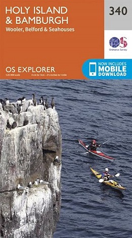 OS Explorer Map 340 Holy Island & Bamburgh