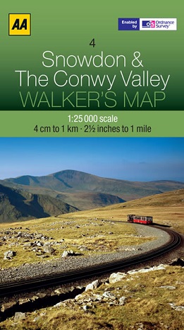 AA Walker's Map - Snowdon & The Conwy Valley