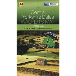 AA Walker's Map - Central Yorkshire Dales