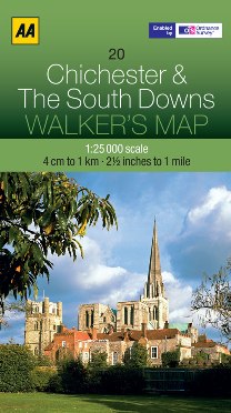 AA Walker's Map - Chichester & The South Downs